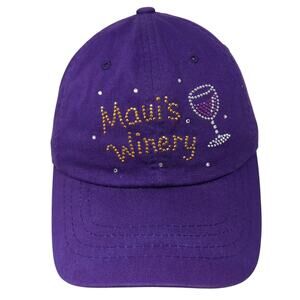 Maui's Winery Slideback Baseball Cap Purple One Size Adjustable Magic Headwear